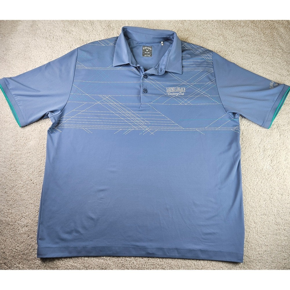 Mens Callaway Golf Polo Shirt Opti-Dri Swing Tech Lopez Legacy Country Club Sz L